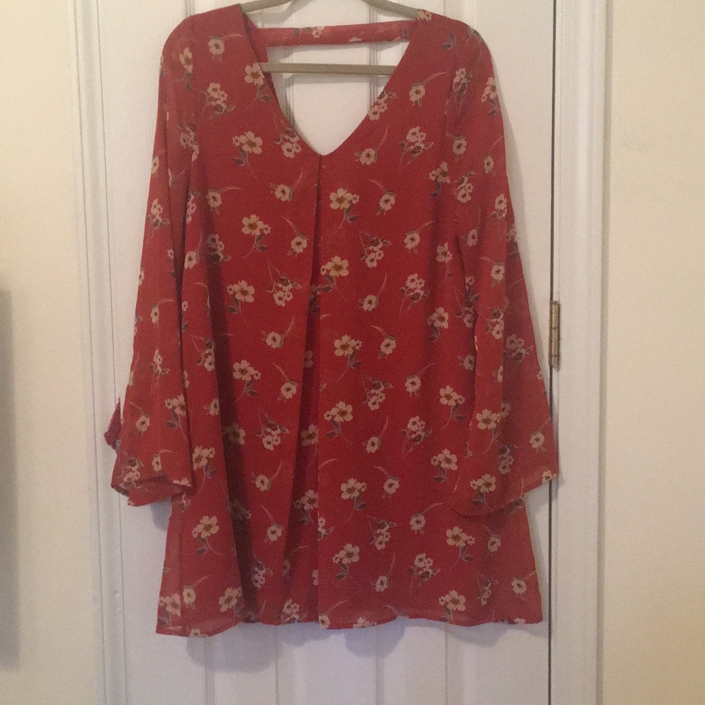 Red flower dress